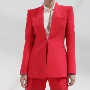 Zara Fuchsia Pink Collarless Blazer size S